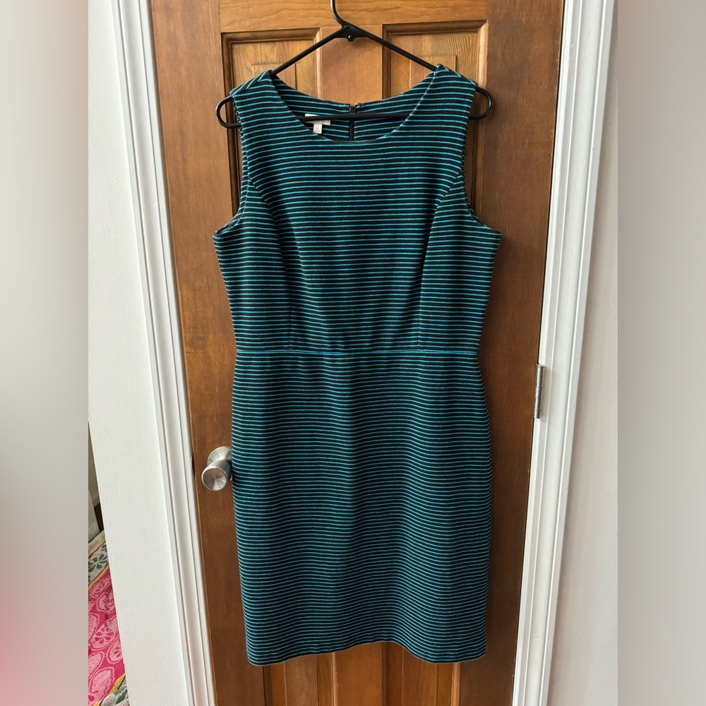 Black and blue striped dress